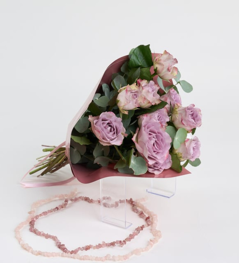 Koyu Somon Bukette 10 Lila Gül